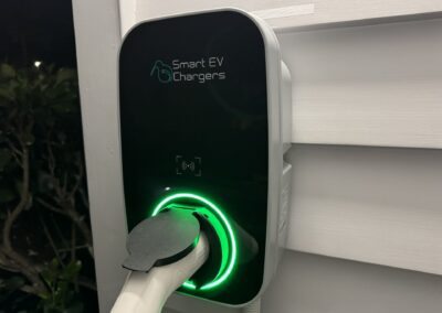 Secure on-site EV charging station available for guests at Crab Shack Cottage in Russell.
