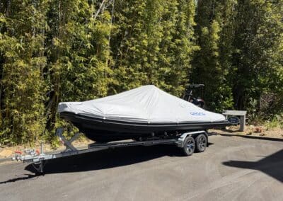 Dedicated on-site boat parking area available for guests at Crab Shack Cottage within the Russell Cottages complex.